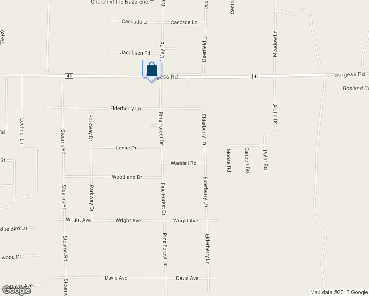 map of restaurants, bars, coffee shops, grocery stores, and more near 16040 Waddell Road in La Pine