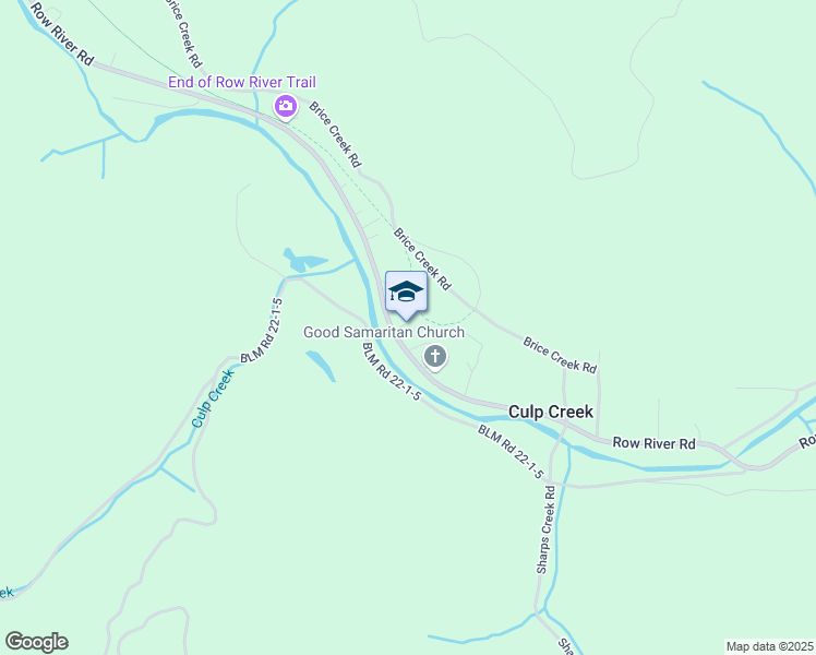 map of restaurants, bars, coffee shops, grocery stores, and more near 37895 Row River Road in Culp Creek