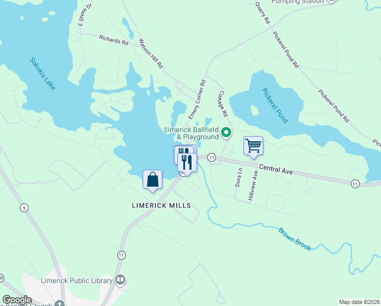 map of restaurants, bars, coffee shops, grocery stores, and more near 12 Emery Corner Road in Limerick