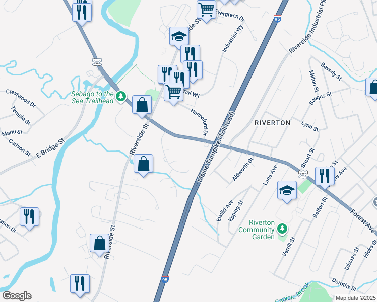 map of restaurants, bars, coffee shops, grocery stores, and more near in Portland