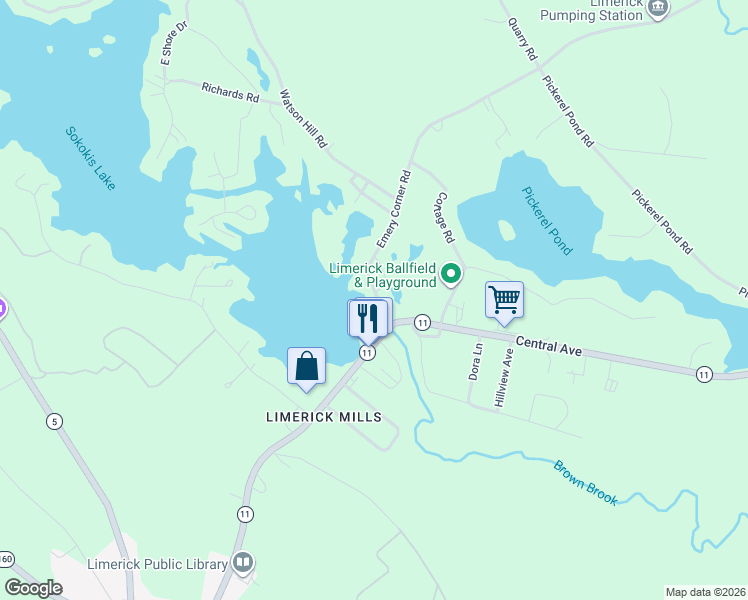 map of restaurants, bars, coffee shops, grocery stores, and more near 12 Emery Corner Road in Limerick
