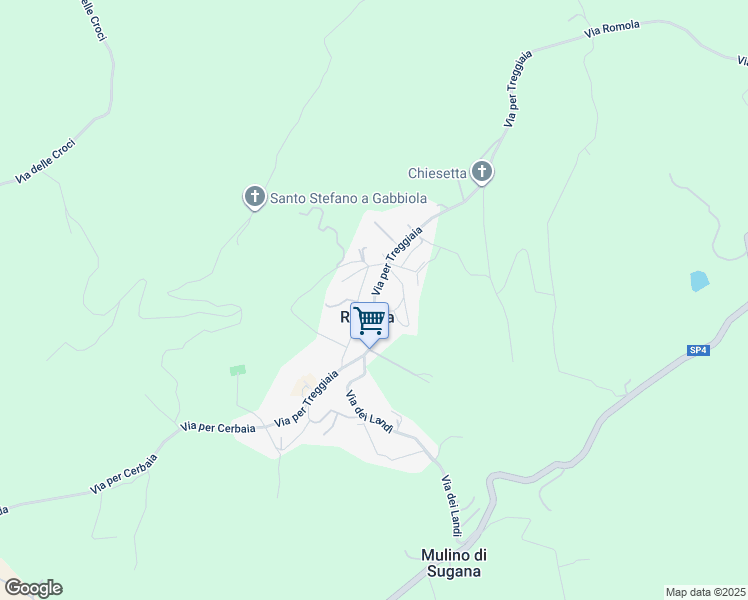 map of restaurants, bars, coffee shops, grocery stores, and more near in Romola