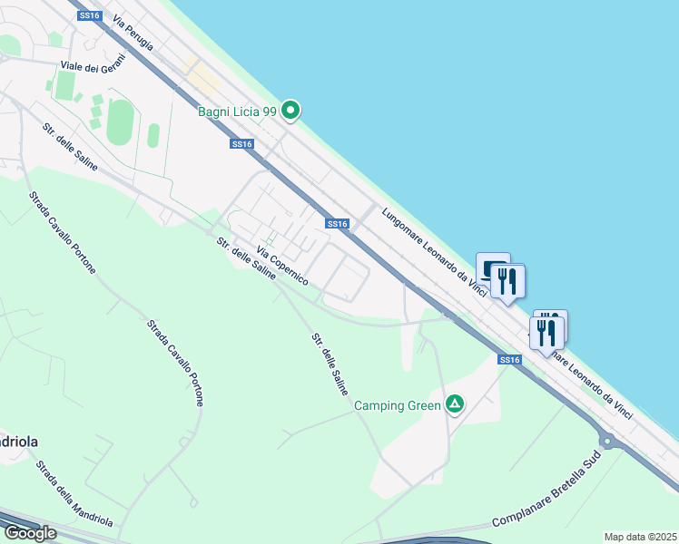map of restaurants, bars, coffee shops, grocery stores, and more near 4 Via E. Torricelli in Senigallia