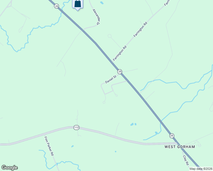 map of restaurants, bars, coffee shops, grocery stores, and more near 13 Daniel Street in Gorham