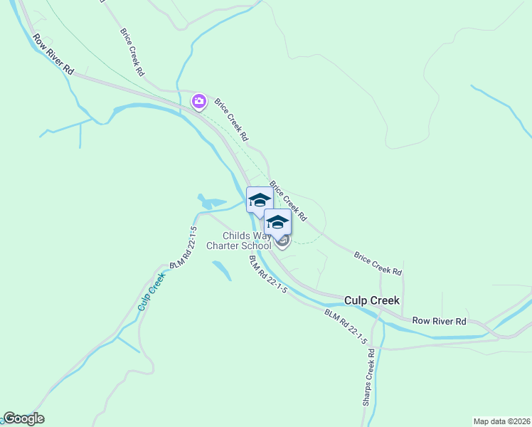 map of restaurants, bars, coffee shops, grocery stores, and more near 37869 Row River Road in Culp Creek