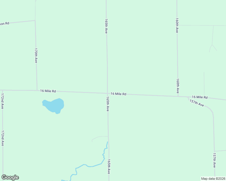map of restaurants, bars, coffee shops, grocery stores, and more near 16000-16498 16 Mile Road in Big Rapids