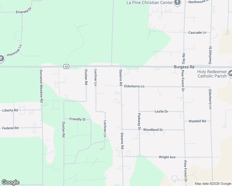 map of restaurants, bars, coffee shops, grocery stores, and more near 52315 Stearns Road in La Pine