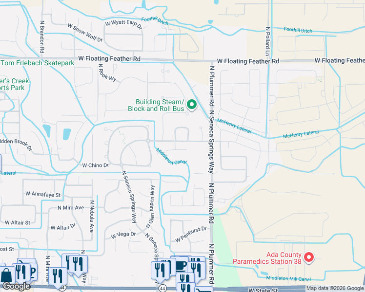 map of restaurants, bars, coffee shops, grocery stores, and more near 1090 North Devon Avenue in Star