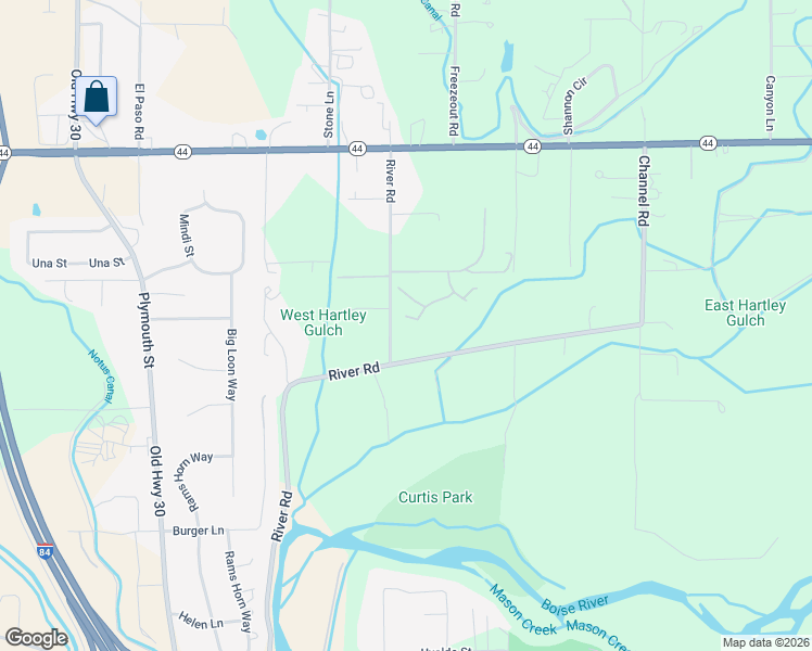 map of restaurants, bars, coffee shops, grocery stores, and more near 14453 Silver Creek Road in Caldwell