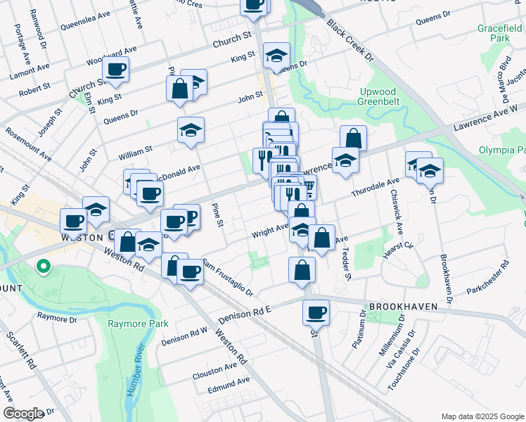 map of restaurants, bars, coffee shops, grocery stores, and more near 18 Speers Avenue in Toronto