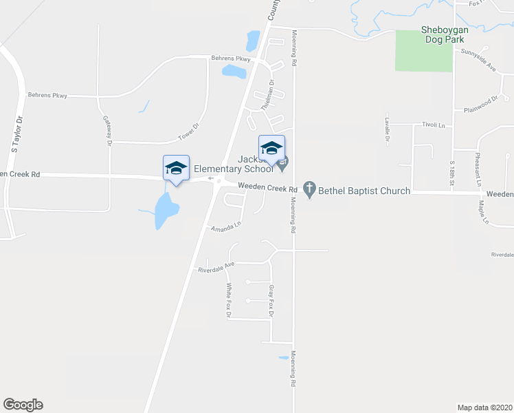 map of restaurants, bars, coffee shops, grocery stores, and more near 4702 Fox Grove Road in Sheboygan