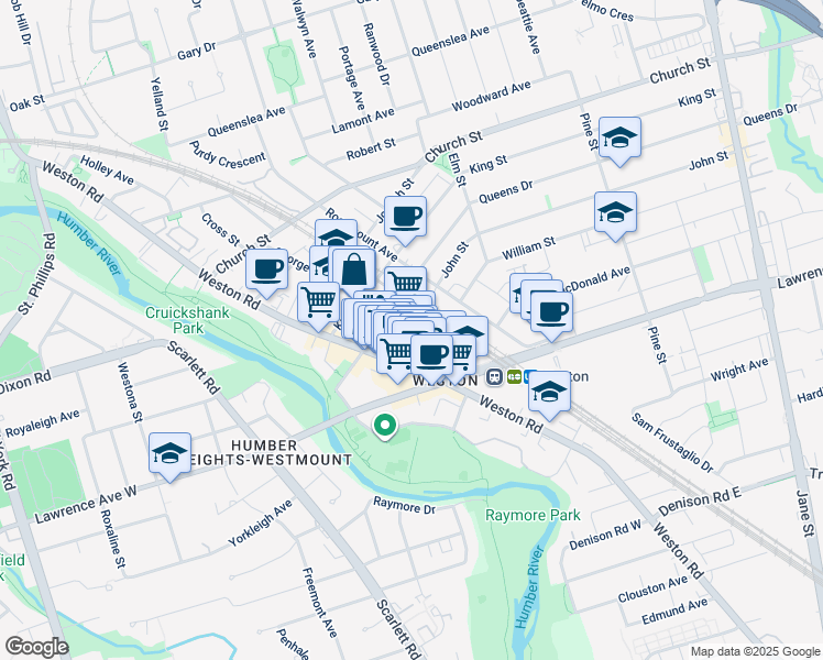 map of restaurants, bars, coffee shops, grocery stores, and more near 22 John Street in Toronto