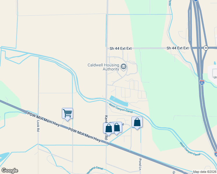 map of restaurants, bars, coffee shops, grocery stores, and more near 22659 Farmway Road in Caldwell