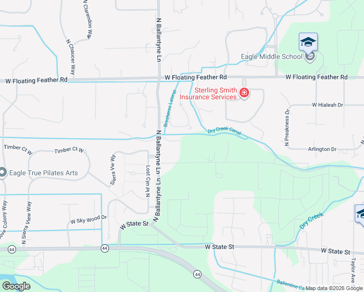 map of restaurants, bars, coffee shops, grocery stores, and more near 842 North Ballantyne Lane in Eagle