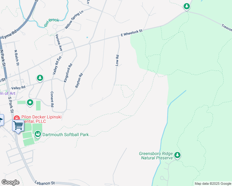 map of restaurants, bars, coffee shops, grocery stores, and more near 26 Low Road in Hanover