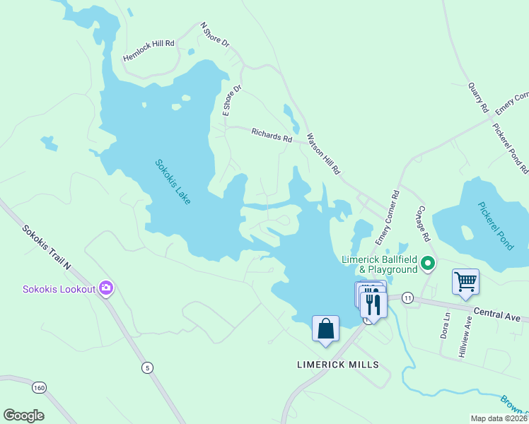 map of restaurants, bars, coffee shops, grocery stores, and more near 3 Perkins Way in Limerick