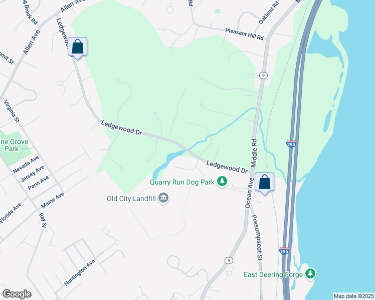 map of restaurants, bars, coffee shops, grocery stores, and more near 26 Ledgewood Drive in Falmouth