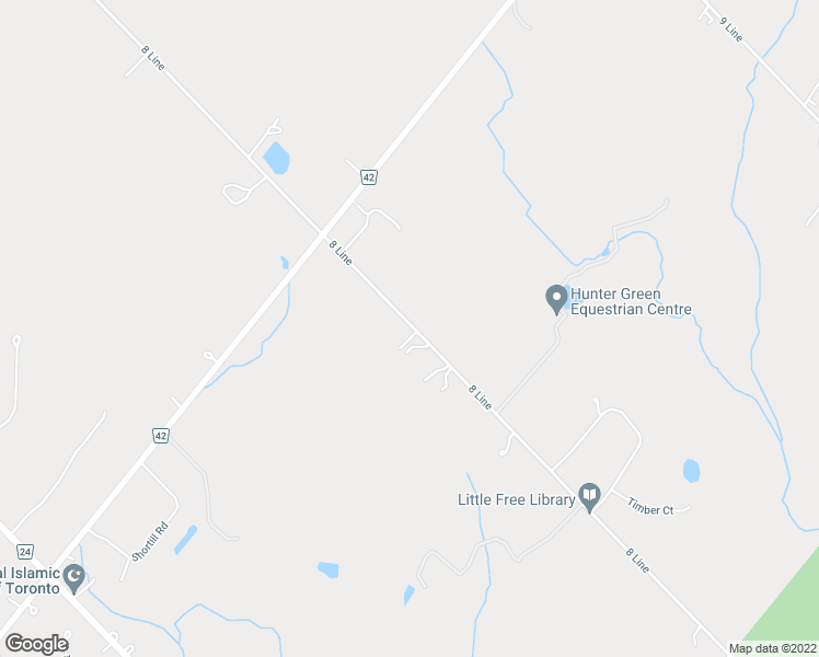 map of restaurants, bars, coffee shops, grocery stores, and more near 14264 8 Line in Halton Hills