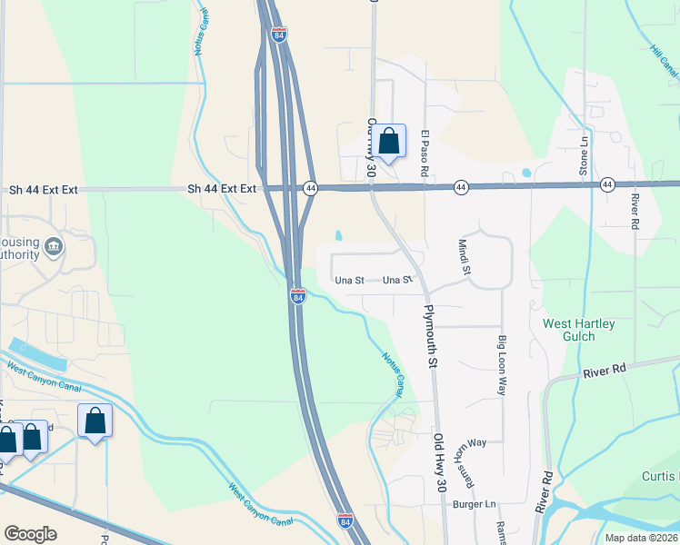 map of restaurants, bars, coffee shops, grocery stores, and more near 15197 Una Street in Caldwell