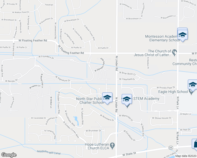 map of restaurants, bars, coffee shops, grocery stores, and more near 1205 North Seven Golds Avenue in Eagle