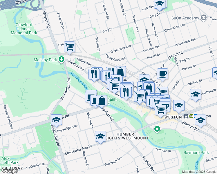 map of restaurants, bars, coffee shops, grocery stores, and more near 8 Church Street in Toronto