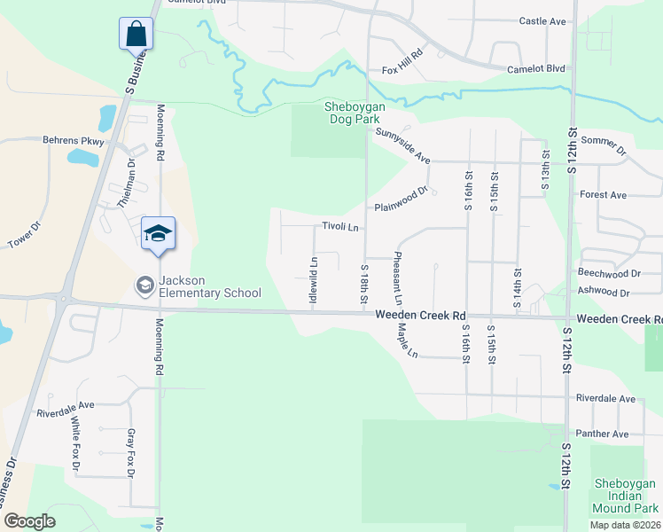 map of restaurants, bars, coffee shops, grocery stores, and more near 4414 Tara Lane in Sheboygan