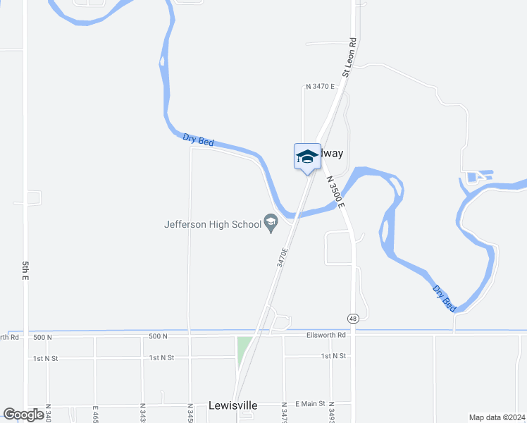 map of restaurants, bars, coffee shops, grocery stores, and more near 529 North 3470 East in Lewisville