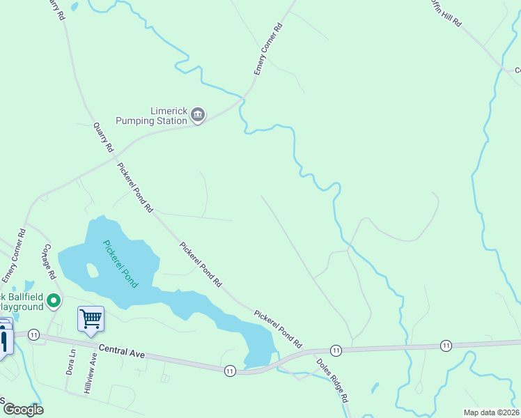 map of restaurants, bars, coffee shops, grocery stores, and more near 108 Pleasant Hill Road in Limerick