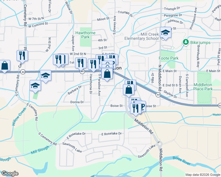 map of restaurants, bars, coffee shops, grocery stores, and more near 210 Ascent Court in Middleton