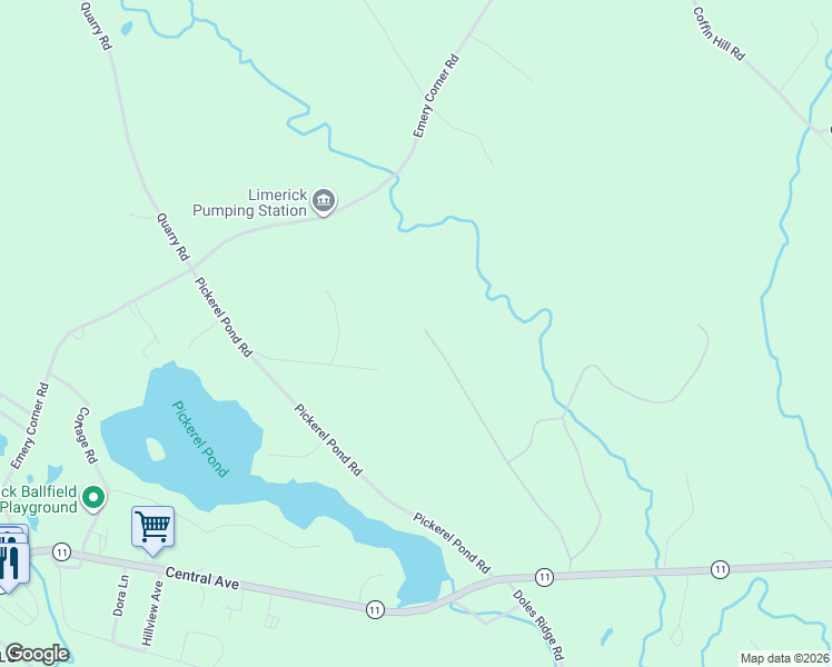 map of restaurants, bars, coffee shops, grocery stores, and more near 108 Pleasant Hill Road in Limerick