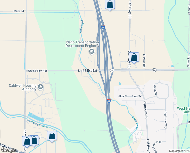 map of restaurants, bars, coffee shops, grocery stores, and more near 15435 Idaho 44 in Caldwell