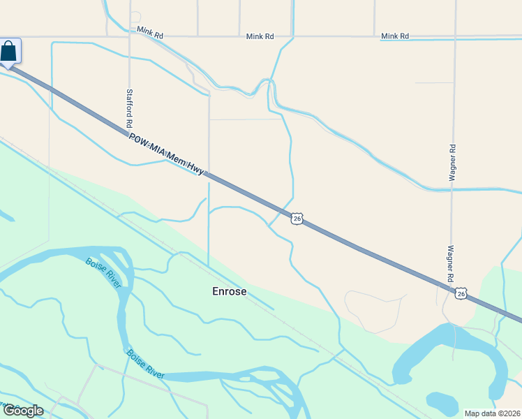 map of restaurants, bars, coffee shops, grocery stores, and more near 17421 U.S. Highway 26 in Caldwell