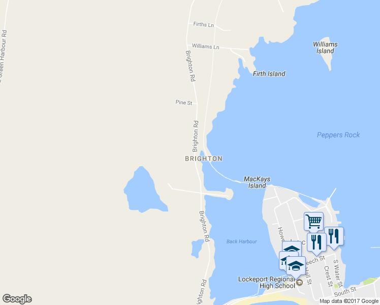 map of restaurants, bars, coffee shops, grocery stores, and more near 235 Brighton Road in Lockeport