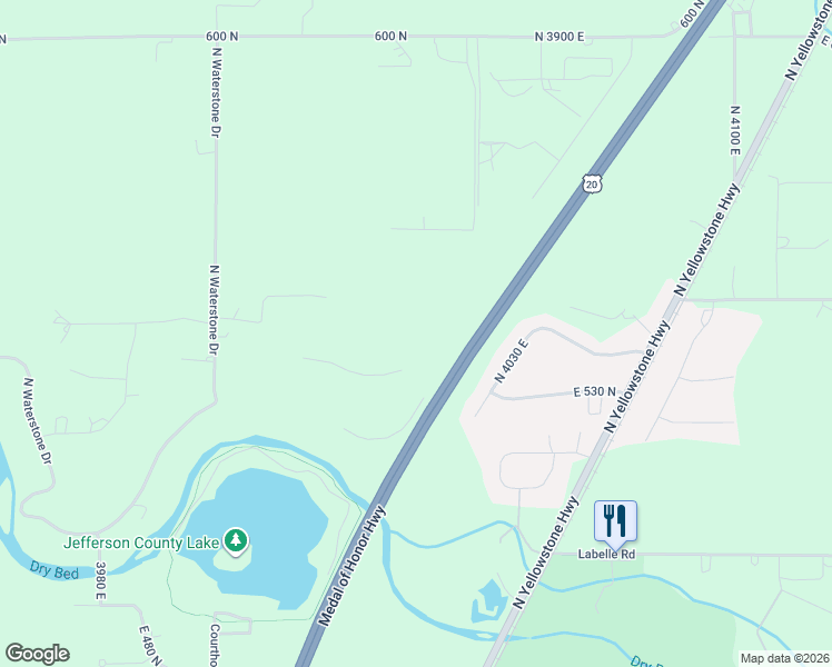 map of restaurants, bars, coffee shops, grocery stores, and more near in Rigby