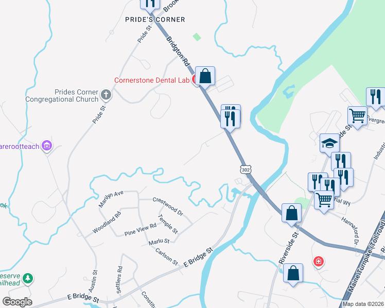 map of restaurants, bars, coffee shops, grocery stores, and more near 65 Reed Street in Westbrook