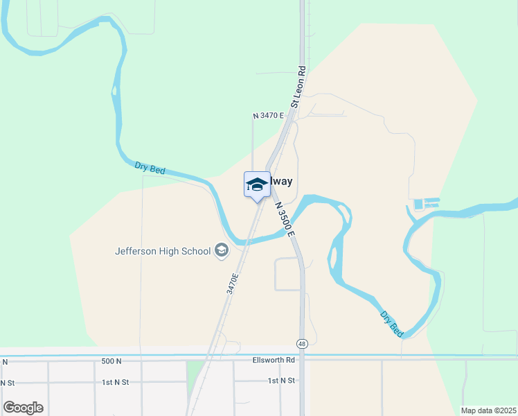 map of restaurants, bars, coffee shops, grocery stores, and more near 529 North 3470 East in Lewisville