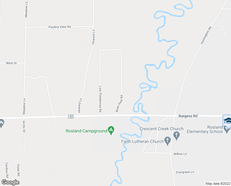 map of restaurants, bars, coffee shops, grocery stores, and more near 52465 River Pine Road in La Pine