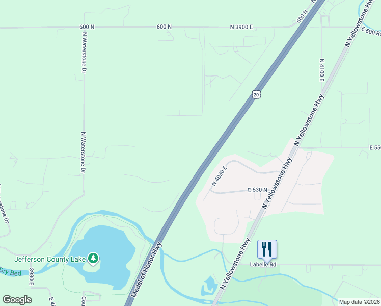 map of restaurants, bars, coffee shops, grocery stores, and more near in Rigby