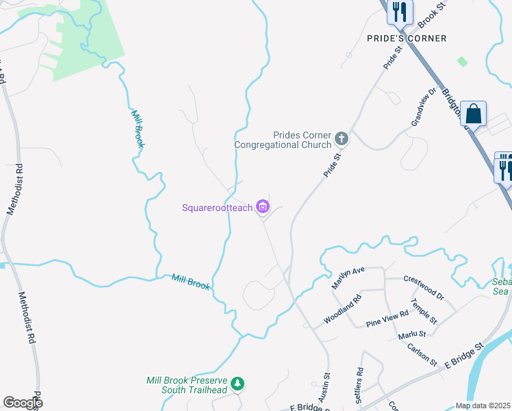 map of restaurants, bars, coffee shops, grocery stores, and more near 329 Austin Street in Westbrook