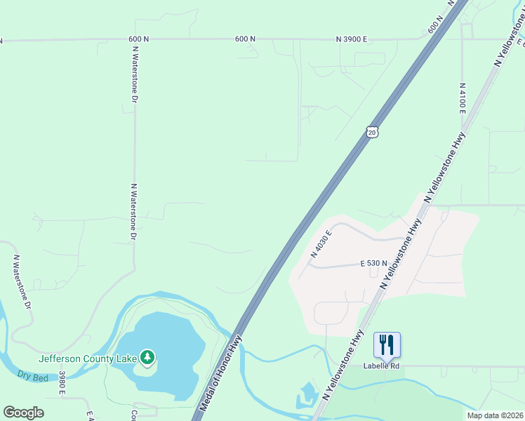 map of restaurants, bars, coffee shops, grocery stores, and more near in Rigby