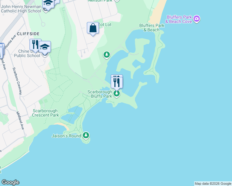 map of restaurants, bars, coffee shops, grocery stores, and more near 7 Brimley Road South in Toronto