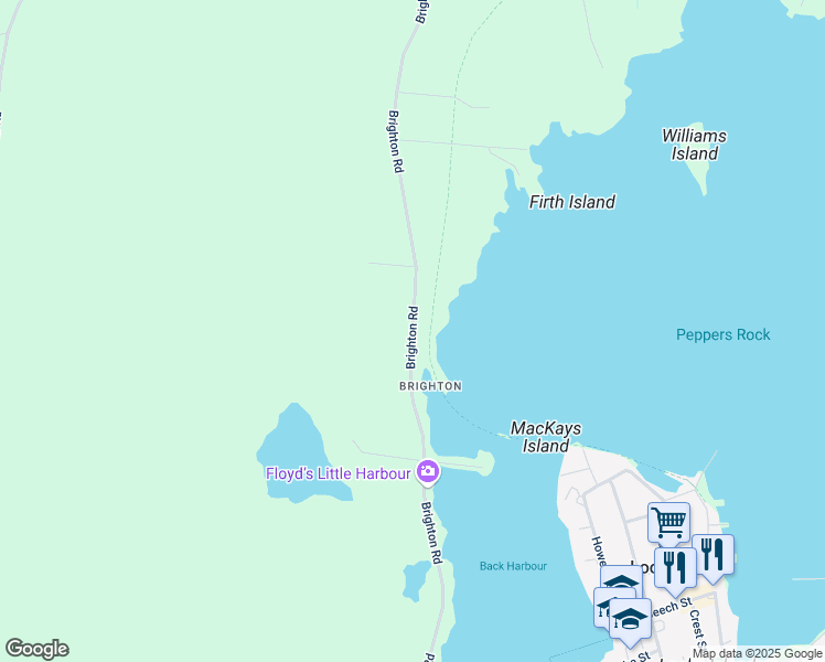map of restaurants, bars, coffee shops, grocery stores, and more near Brighton Road in Lockeport