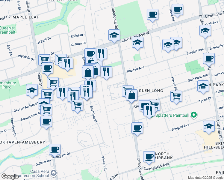 map of restaurants, bars, coffee shops, grocery stores, and more near 100 Lotherton Pathway in Toronto