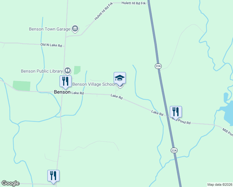 map of restaurants, bars, coffee shops, grocery stores, and more near 80 School Street in Benson