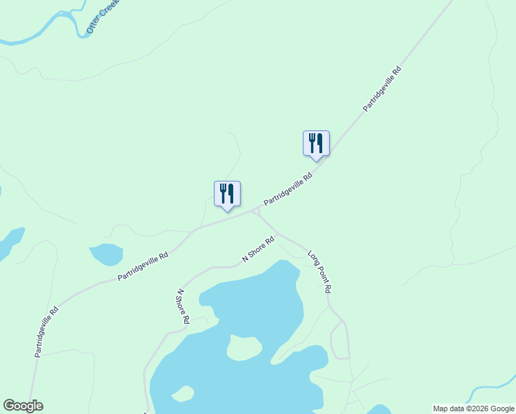 map of restaurants, bars, coffee shops, grocery stores, and more near Partridgeville Road in Greig