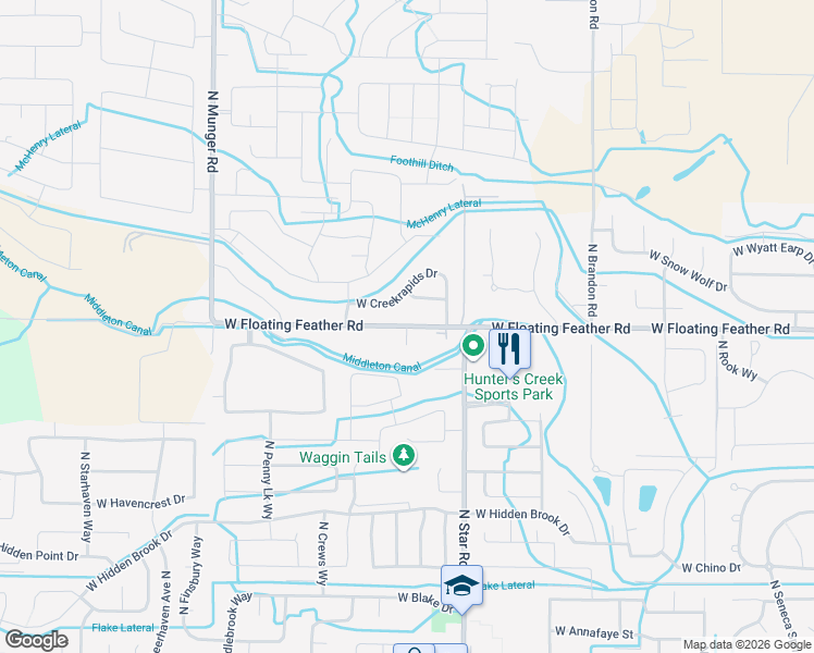 map of restaurants, bars, coffee shops, grocery stores, and more near North Wild Mustang Place in Star
