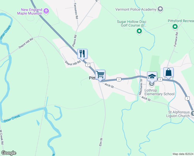 map of restaurants, bars, coffee shops, grocery stores, and more near in Pittsford