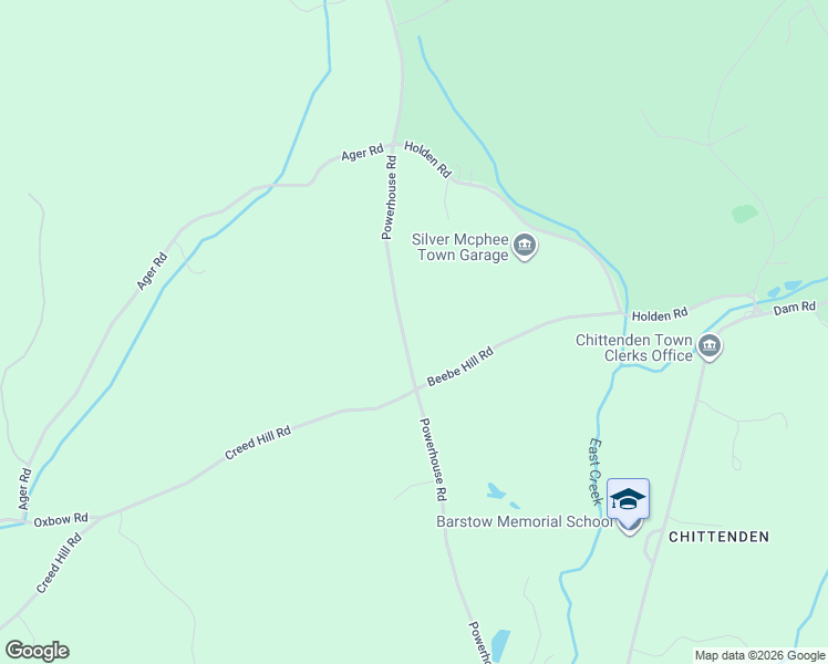 map of restaurants, bars, coffee shops, grocery stores, and more near 109 Powerhouse Road in Chittenden