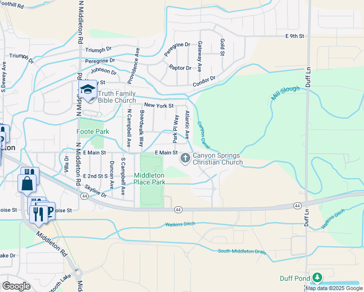 map of restaurants, bars, coffee shops, grocery stores, and more near 1425 Saint James Court in Middleton