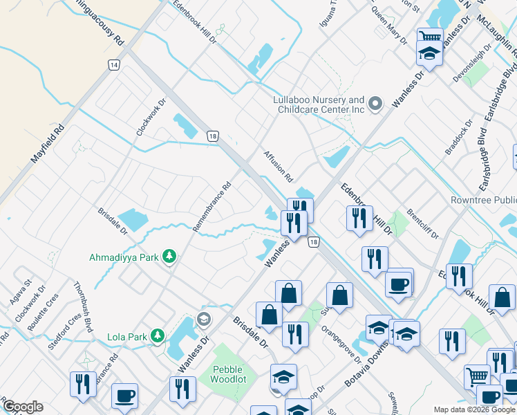 map of restaurants, bars, coffee shops, grocery stores, and more near 48 Yarmouth Street in Brampton